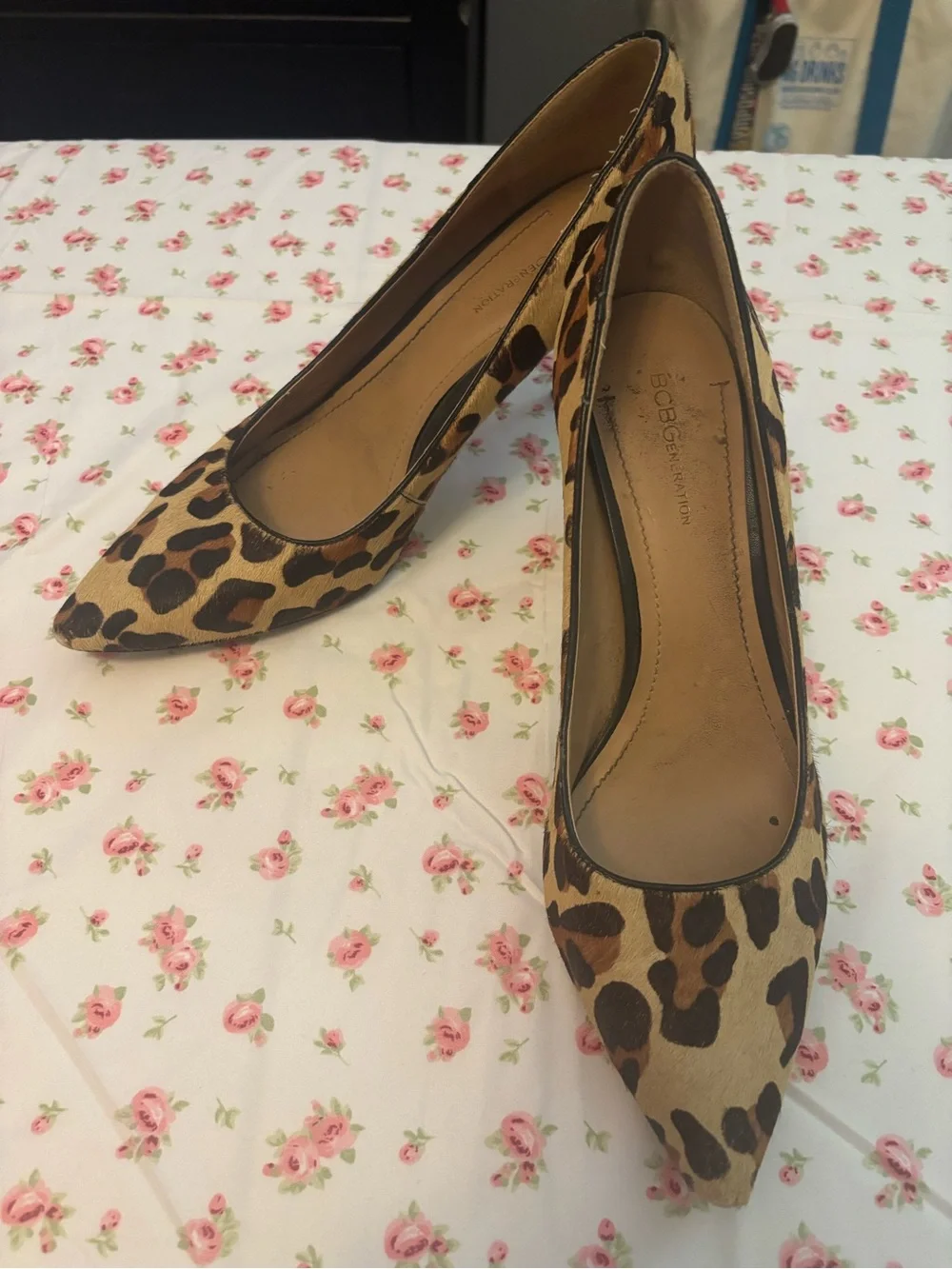 BCBGeneration Leopard-Print Pointed Toe Pumps